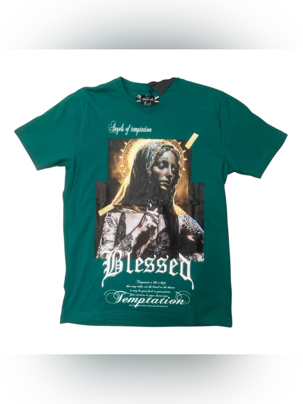 Sz M Green 'Blessed Temptation' Graphic Tee